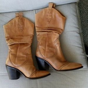 BCBG Silk Boots size 9